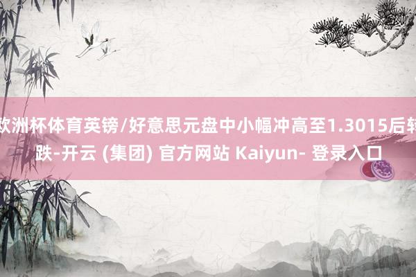 欧洲杯体育英镑/好意思元盘中小幅冲高至1.3015后转跌-开云 (集团) 官方网站 Kaiyun- 登录入口
