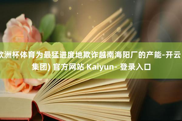 欧洲杯体育为最猛进度地欺诈越南海阳厂的产能-开云 (集团) 官方网站 Kaiyun- 登录入口