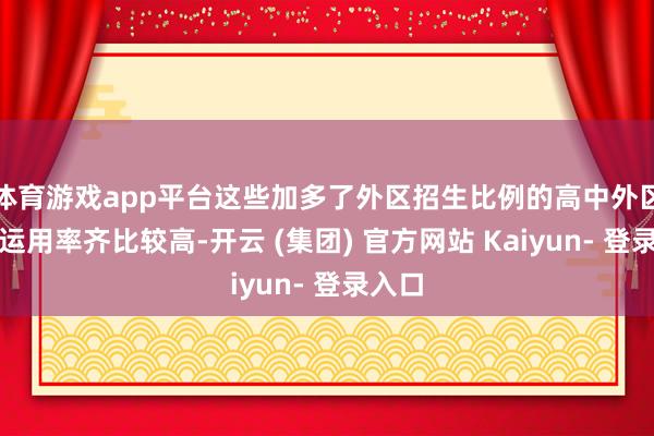 体育游戏app平台这些加多了外区招生比例的高中外区决策运用率齐比较高-开云 (集团) 官方网站 Kaiyun- 登录入口