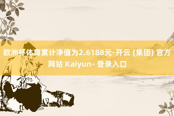 欧洲杯体育累计净值为2.6188元-开云 (集团) 官方网站 Kaiyun- 登录入口