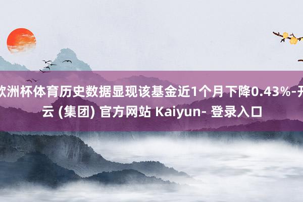 欧洲杯体育历史数据显现该基金近1个月下降0.43%-开云 (集团) 官方网站 Kaiyun- 登录入口