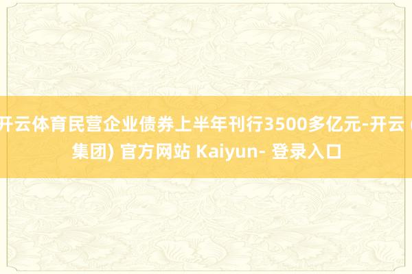 开云体育民营企业债券上半年刊行3500多亿元-开云 (集团) 官方网站 Kaiyun- 登录入口