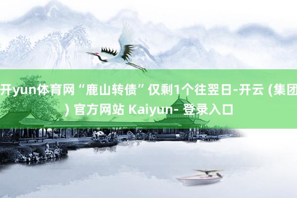 开yun体育网“鹿山转债”仅剩1个往翌日-开云 (集团) 官方网站 Kaiyun- 登录入口