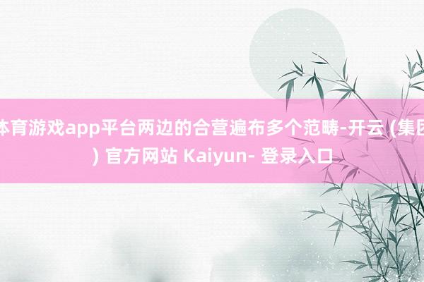 体育游戏app平台两边的合营遍布多个范畴-开云 (集团) 官方网站 Kaiyun- 登录入口