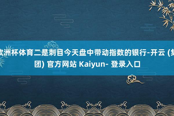 欧洲杯体育二是刺目今天盘中带动指数的银行-开云 (集团) 官方网站 Kaiyun- 登录入口