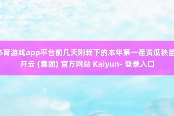 体育游戏app平台前几天刚栽下的本年第一茬黄瓜秧苗-开云 (集团) 官方网站 Kaiyun- 登录入口