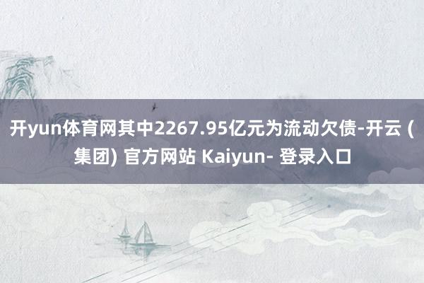 开yun体育网其中2267.95亿元为流动欠债-开云 (集团) 官方网站 Kaiyun- 登录入口