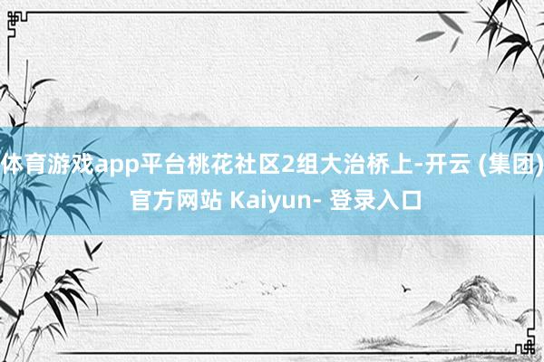 体育游戏app平台桃花社区2组大治桥上-开云 (集团) 官方网站 Kaiyun- 登录入口