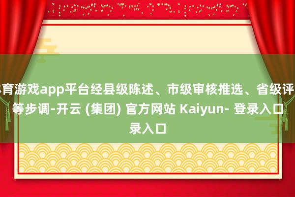 体育游戏app平台经县级陈述、市级审核推选、省级评审等步调-开云 (集团) 官方网站 Kaiyun- 登录入口