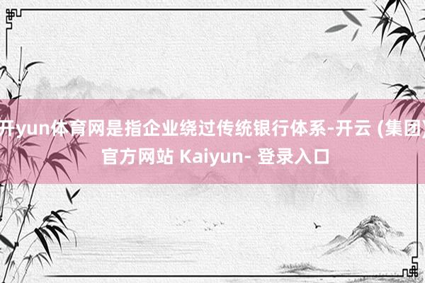 开yun体育网是指企业绕过传统银行体系-开云 (集团) 官方网站 Kaiyun- 登录入口